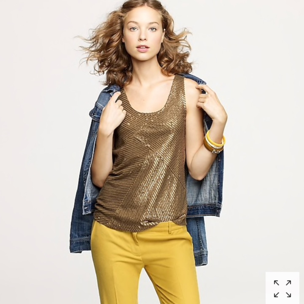 J. Crew Sequin Zigzag Tank (in Black)